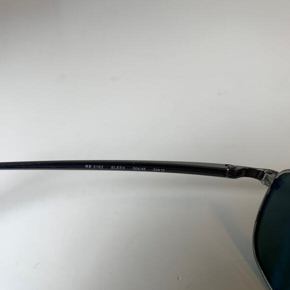 Rare! Ray-Ban RB3162 Sleek 004/48 Sunglasses Silver Chrome Polarized 52-19 - Picture 11 of 16